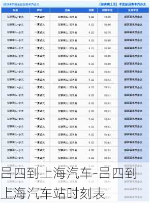 吕四到上海汽车-吕四到上海汽车站时刻表