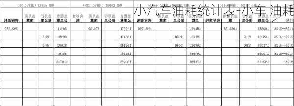 小汽车油耗统计表-小车 油耗