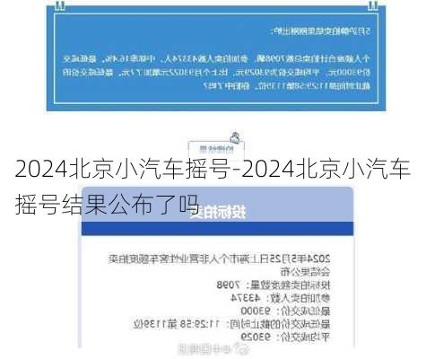 2024北京小汽车摇号-2024北京小汽车摇号结果公布了吗