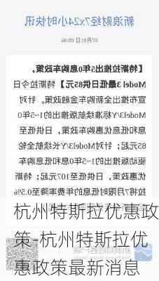 杭州特斯拉优惠政策-杭州特斯拉优惠政策最新消息