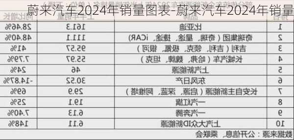 蔚来汽车2024年销量图表-蔚来汽车2024年销量