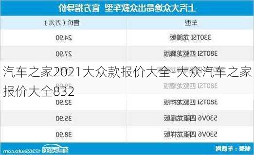 汽车之家2021大众款报价大全-大众汽车之家报价大全832