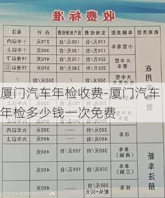 厦门汽车年检收费-厦门汽车年检多少钱一次免费