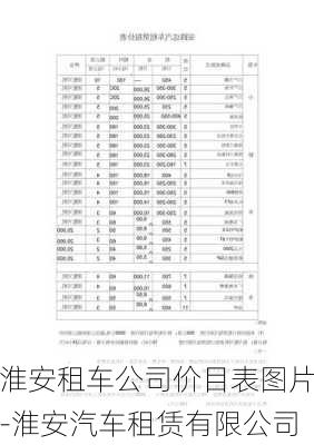 淮安租车公司价目表图片-淮安汽车租赁有限公司