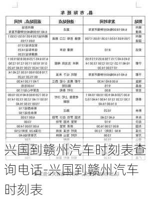 兴国到赣州汽车时刻表查询电话-兴国到赣州汽车时刻表