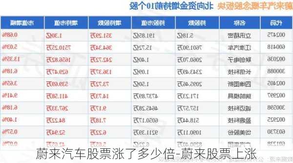 蔚来汽车股票涨了多少倍-蔚来股票上涨