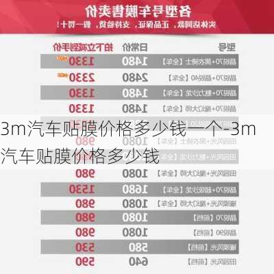 3m汽车贴膜价格多少钱一个-3m汽车贴膜价格多少钱