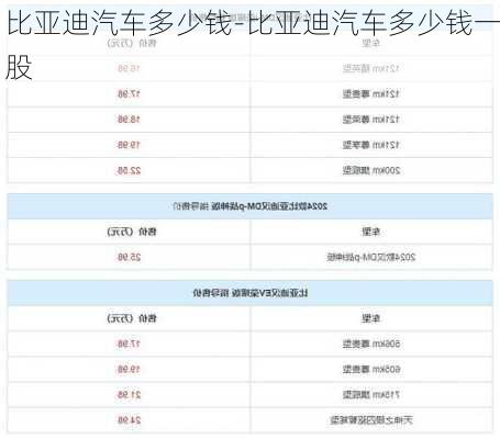 比亚迪汽车多少钱-比亚迪汽车多少钱一股