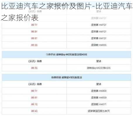 比亚迪汽车之家报价及图片-比亚迪汽车之家报价表