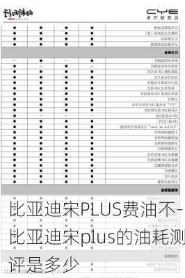 比亚迪宋PLUS费油不-比亚迪宋plus的油耗测评是多少