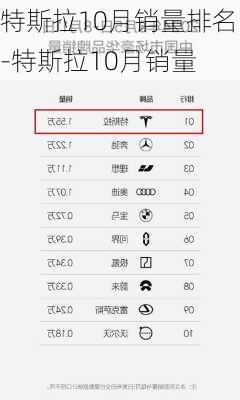 特斯拉10月销量排名-特斯拉10月销量