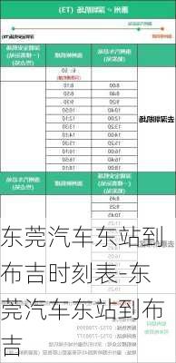 东莞汽车东站到布吉时刻表-东莞汽车东站到布吉