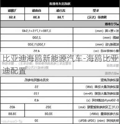 比亚迪海鸥新能源汽车-海鸥比亚迪配置