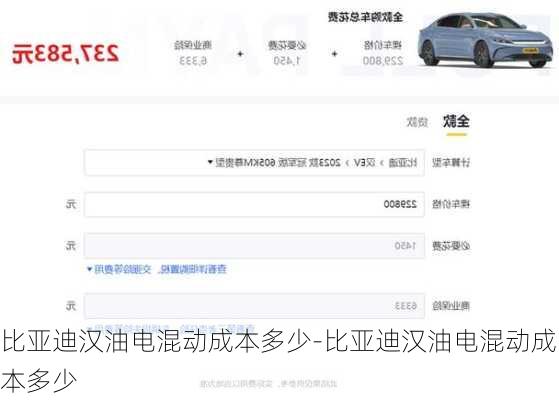 比亚迪汉油电混动成本多少-比亚迪汉油电混动成本多少