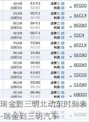 瑞金到三明北动车时刻表-瑞金到三明汽车