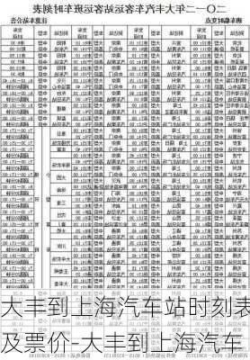 大丰到上海汽车站时刻表及票价-大丰到上海汽车