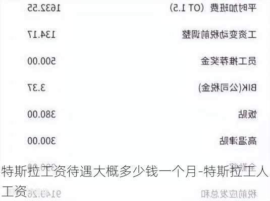 特斯拉工资待遇大概多少钱一个月-特斯拉工人工资