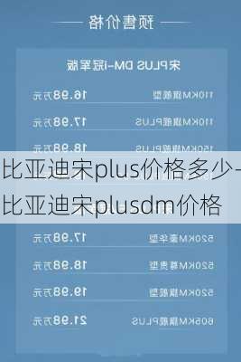 比亚迪宋plus价格多少-比亚迪宋plusdm价格