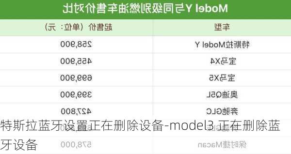 特斯拉蓝牙设置正在删除设备-model3 正在删除蓝牙设备