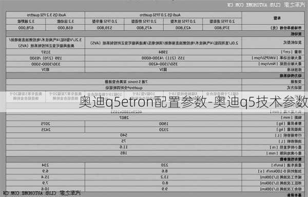 奥迪q5etron配置参数-奥迪q5技术参数