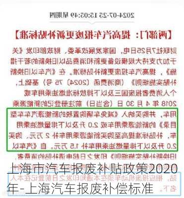 上海市汽车报废补贴政策2020年-上海汽车报废补偿标准