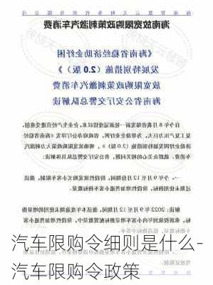 汽车限购令细则是什么-汽车限购令政策