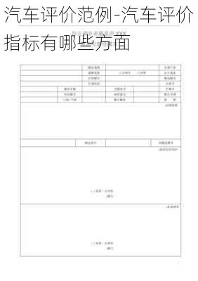 汽车评价范例-汽车评价指标有哪些方面