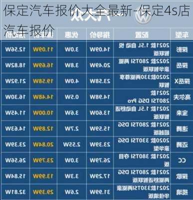 保定汽车报价大全最新-保定4s店汽车报价