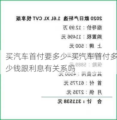 买汽车首付要多少-买汽车首付多少钱跟利息有关系吗