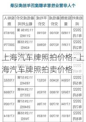 上海汽车牌照拍价格-上海汽车牌照拍卖价格