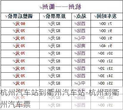 杭州汽车站到衢州汽车站-杭州到衢州汽车票