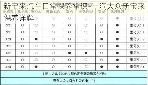 新宝来汽车日常保养常识-一汽大众新宝来保养详解