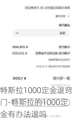 特斯拉1000定金退窍门-特斯拉的1000定金有办法退吗