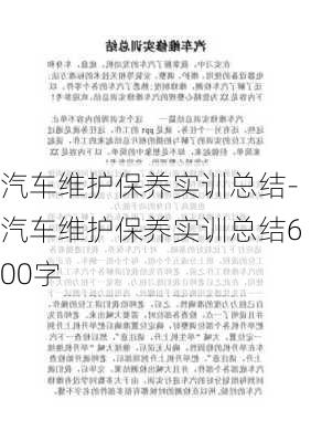 汽车维护保养实训总结-汽车维护保养实训总结600字