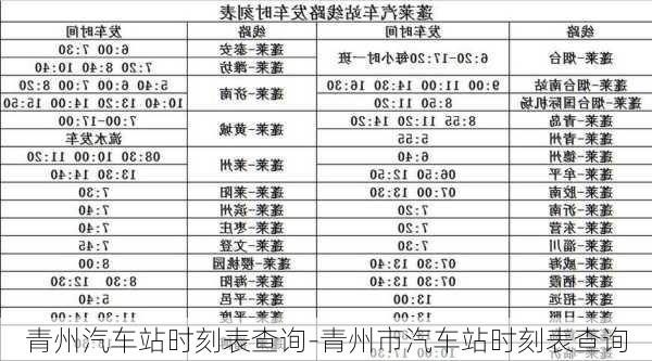 青州汽车站时刻表查询-青州市汽车站时刻表查询