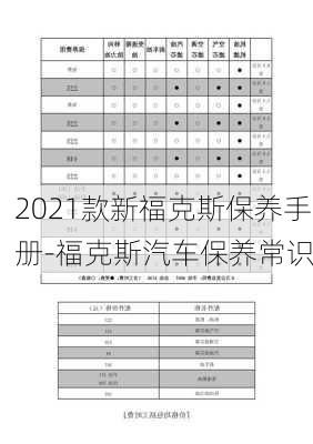 2021款新福克斯保养手册-福克斯汽车保养常识