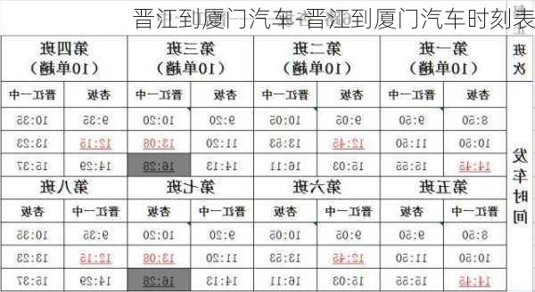 晋江到厦门汽车-晋江到厦门汽车时刻表