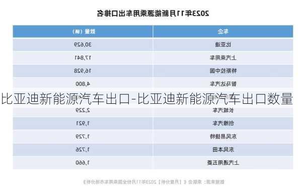 比亚迪新能源汽车出口-比亚迪新能源汽车出口数量