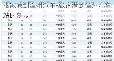 张家港到漳州汽车-张家港到漳州汽车站时刻表