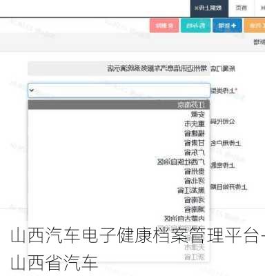 山西汽车电子健康档案管理平台-山西省汽车