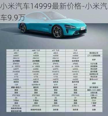 小米汽车14999最新价格-小米汽车9.9万